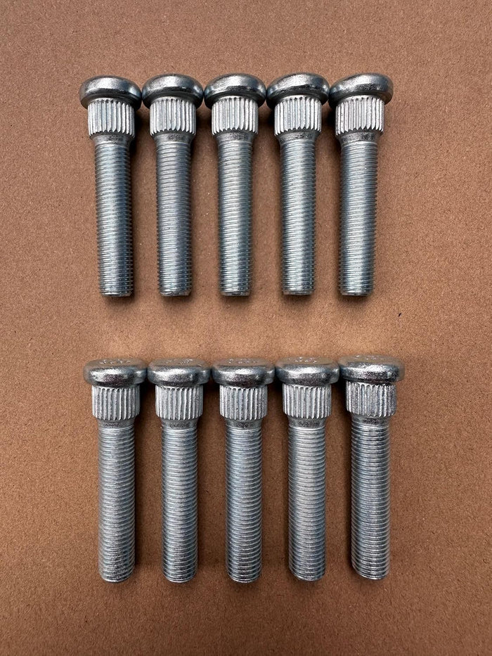 10PCS 1" Extender Longer 7/16-20 Serrated Wheel Studs 0.56 in. Knurl 2.32 in UHL Length Replacement for Elder Buick Oldsmobile Pontiac GMC 1961-1985, Chevrolet 1938-1990