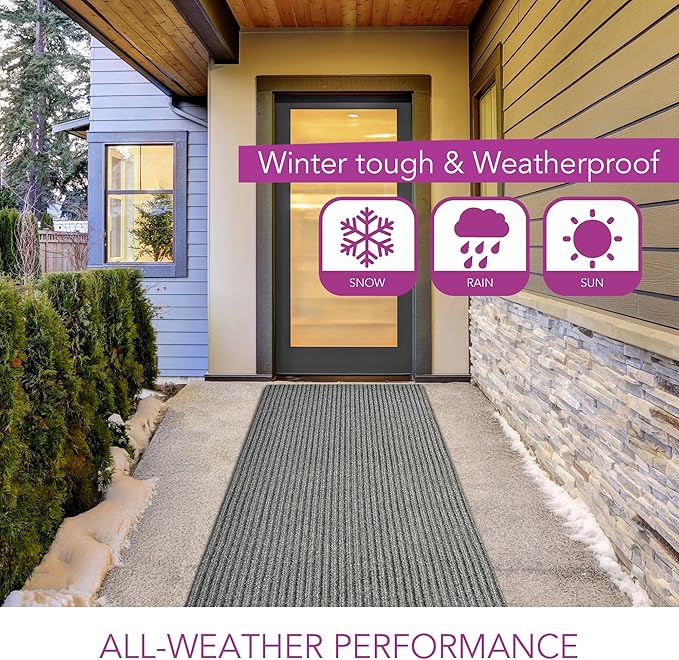 iCustomRug Spartan Weather Warrior Indoor/Outdoor Utility Ribbed Carpet Runner