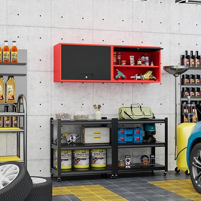 Metal Storage Cabinet Black Red Wall Cabinets