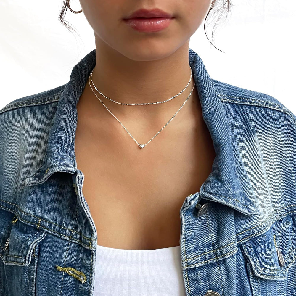 Annika Bella Silver Chain Choker Necklace, Silver Choker Necklaces, Length 13...