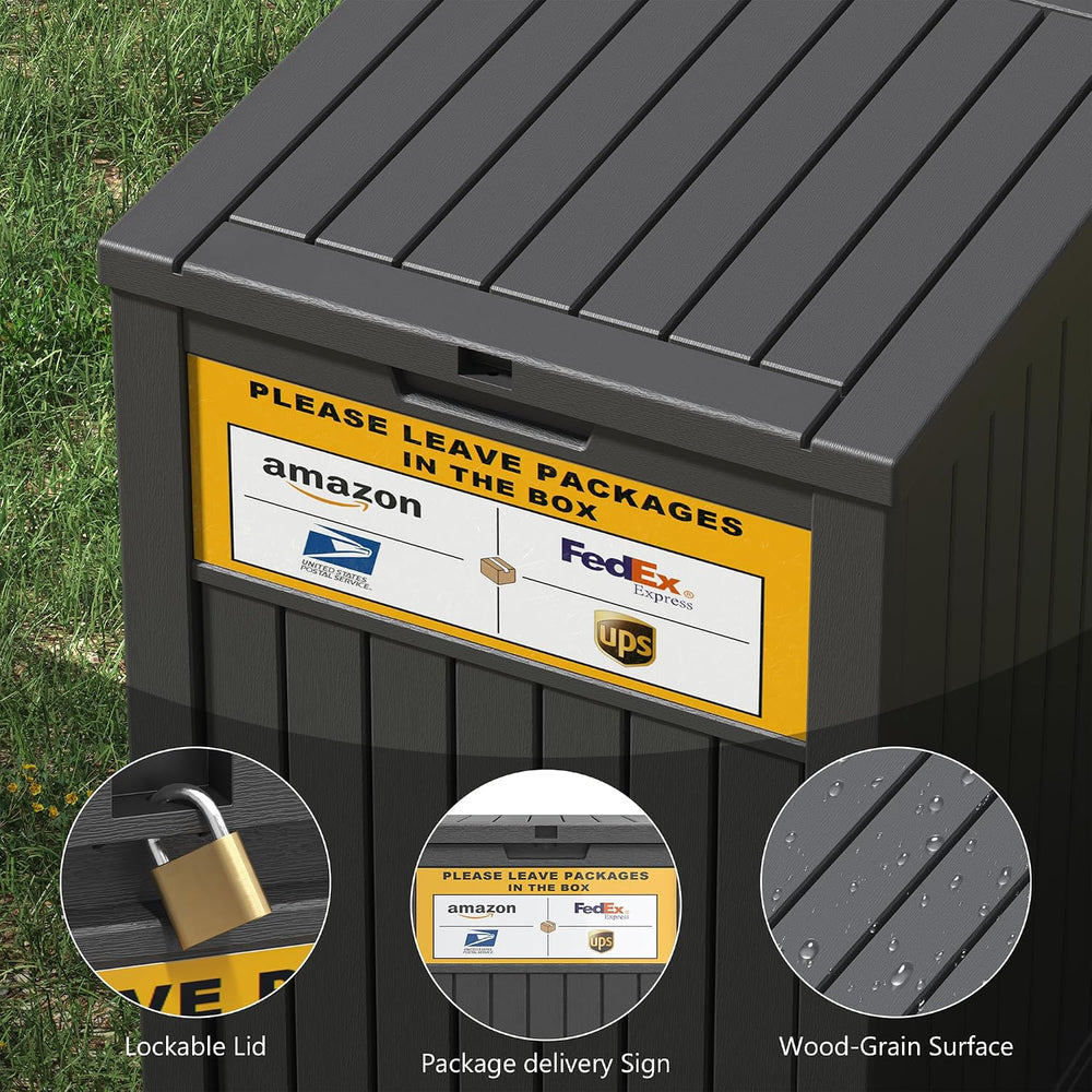 LHBGO Package Delivery Box for Outside with Sign, 48 Gallon Storage with Lock...
