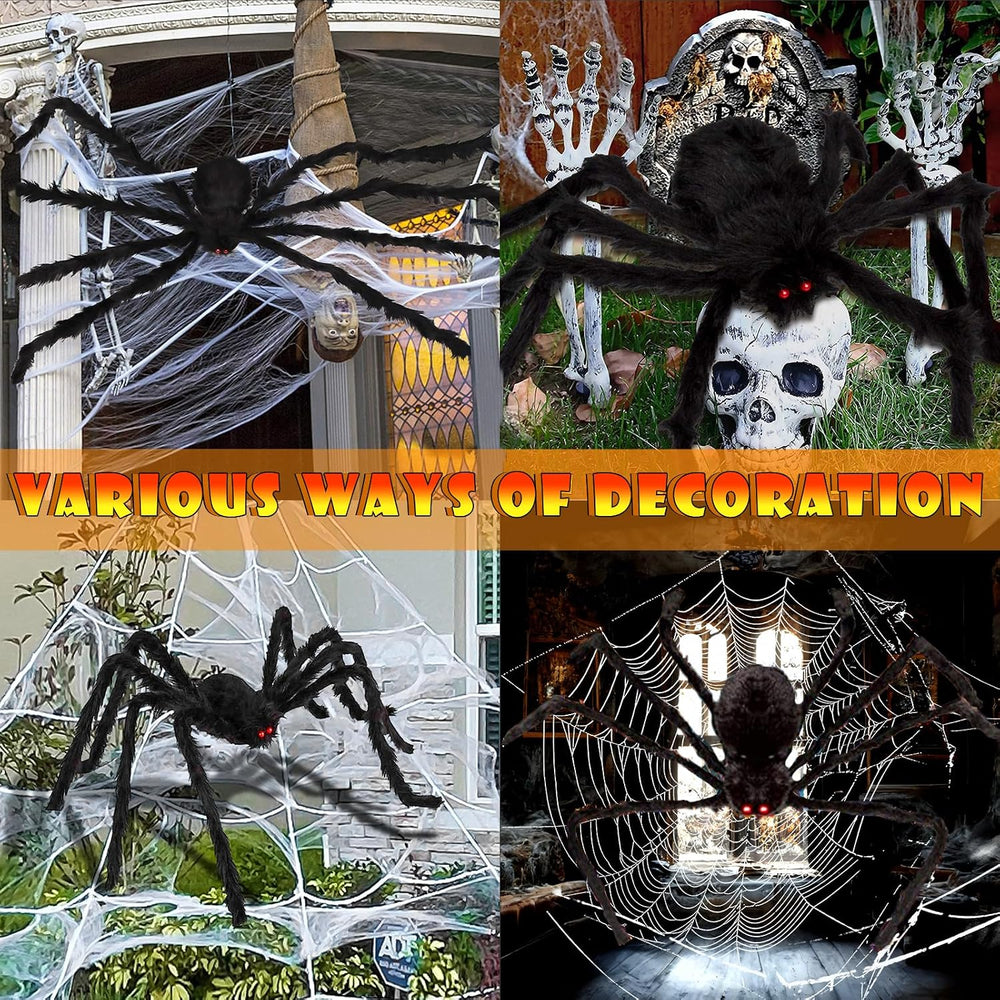 Halloween Decorations Outdoor, 200 LED Halloween Giant Spider Web Lights, 16....