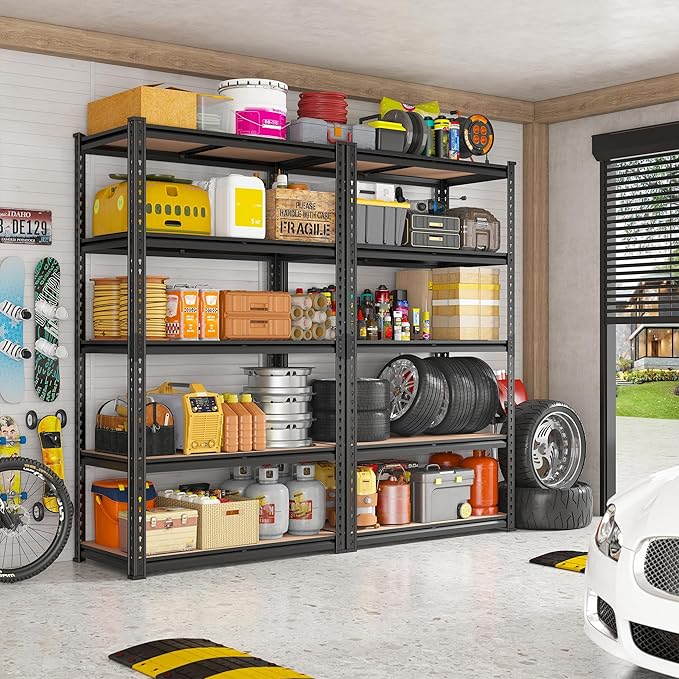 REIBII 2020LBS Storage Shelves 5 Tier Garage Shelving Heavy Duty, Adjustable