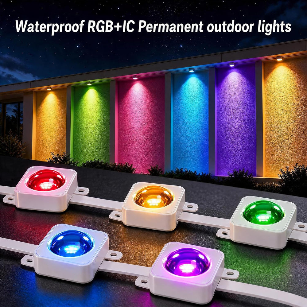 Permanent Outdoor Lights 150ft RGB+IC Outdoor String Lights App&Voice Con...