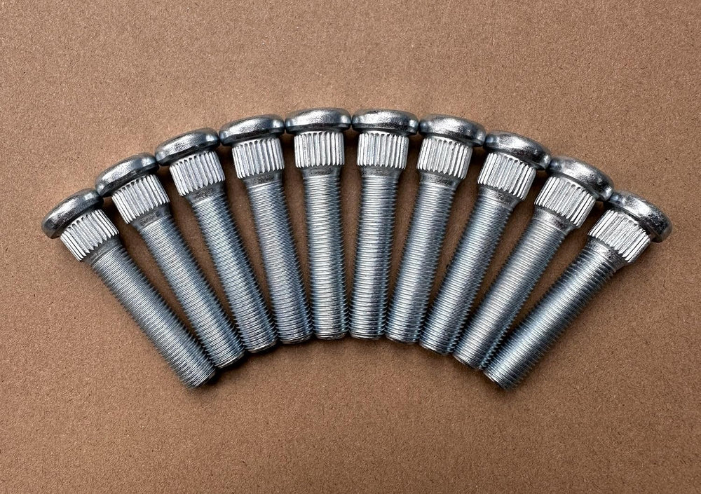 10PCS 1" Extender Longer 7/16-20 Serrated Wheel Studs 0.56 in. Knurl 2.3...