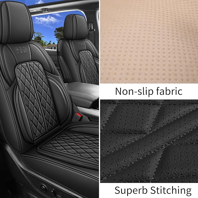 Car Seat Cover Custom Fit for Dodge Ram 1500 2500 3500 2002-2024 Faux Leather