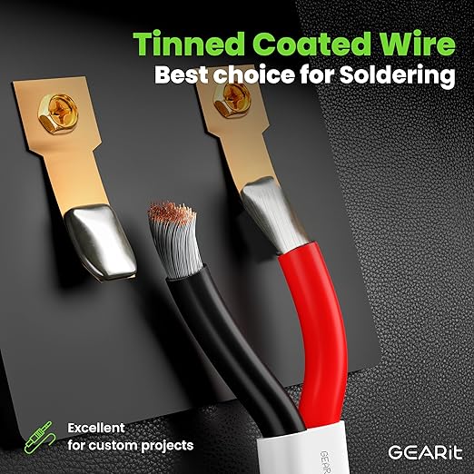 GEARit 12 Gauge Marine Wire, 12/2 AWG Marine Grade Tinned Copper Oxygen Free