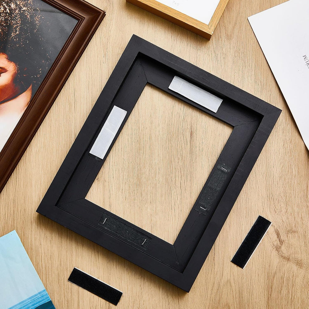 Qunclay 4 Pcs 8x10 Inch Canvas Floating Frame with Adhesive Strips, Black