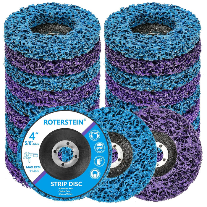 20 Pack Strip Discs Stripping Wheel 4 inch for Angle Grinder Clean and Remove Paint Coating Rust Welds Oxidation (4" x 5/8")