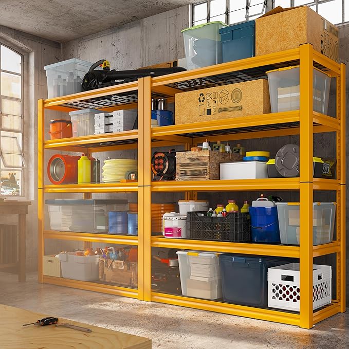 REIBII Storage Shelves 40''W Garage Shelving Heavy Duty Metal Shelvin...