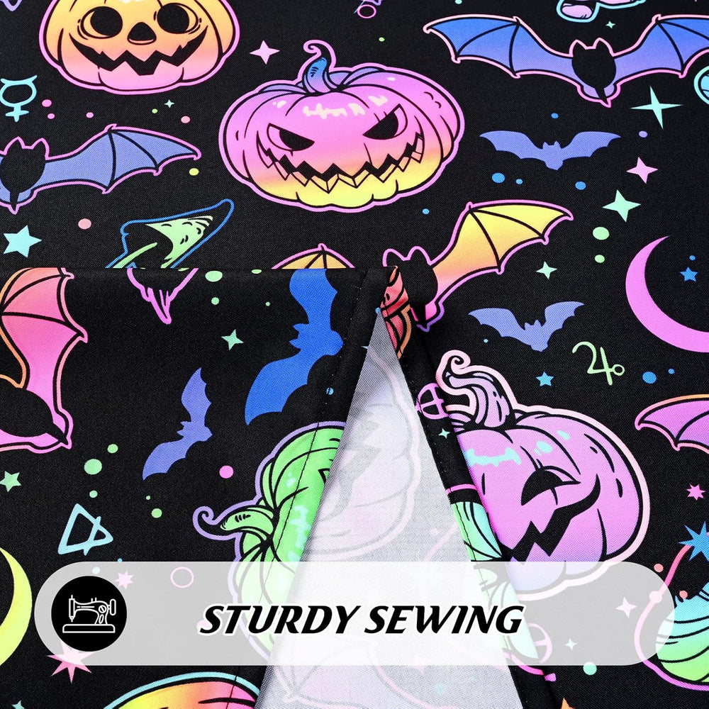 ASPMIZ Halloween Tablecloth Rectangle Table, Waterproof Blacklight Spooky Pum...