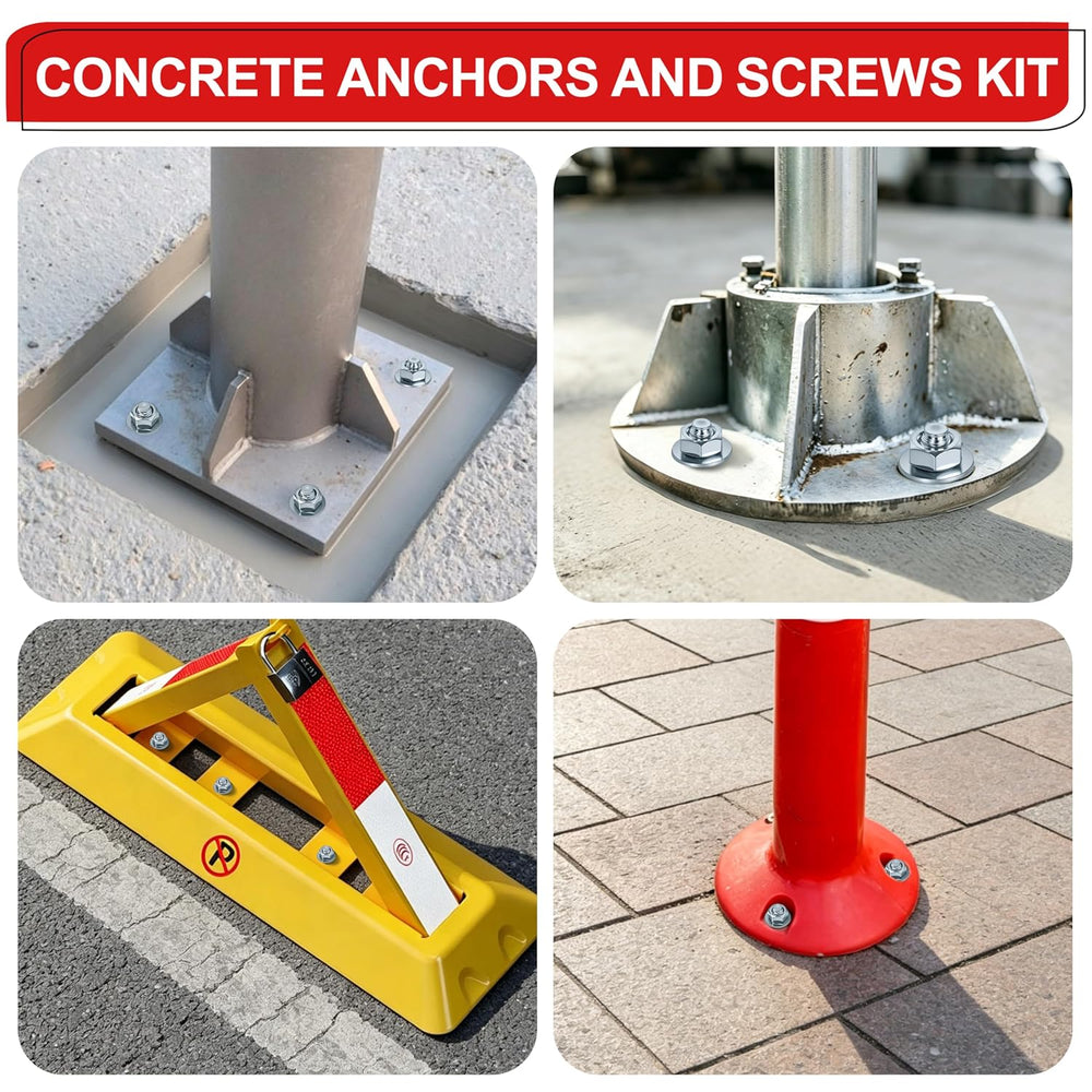 3/8 x 5 inch Wedge Anchors, 24 pcs Concrete Screw and Anchor Kit, Galvanized ...