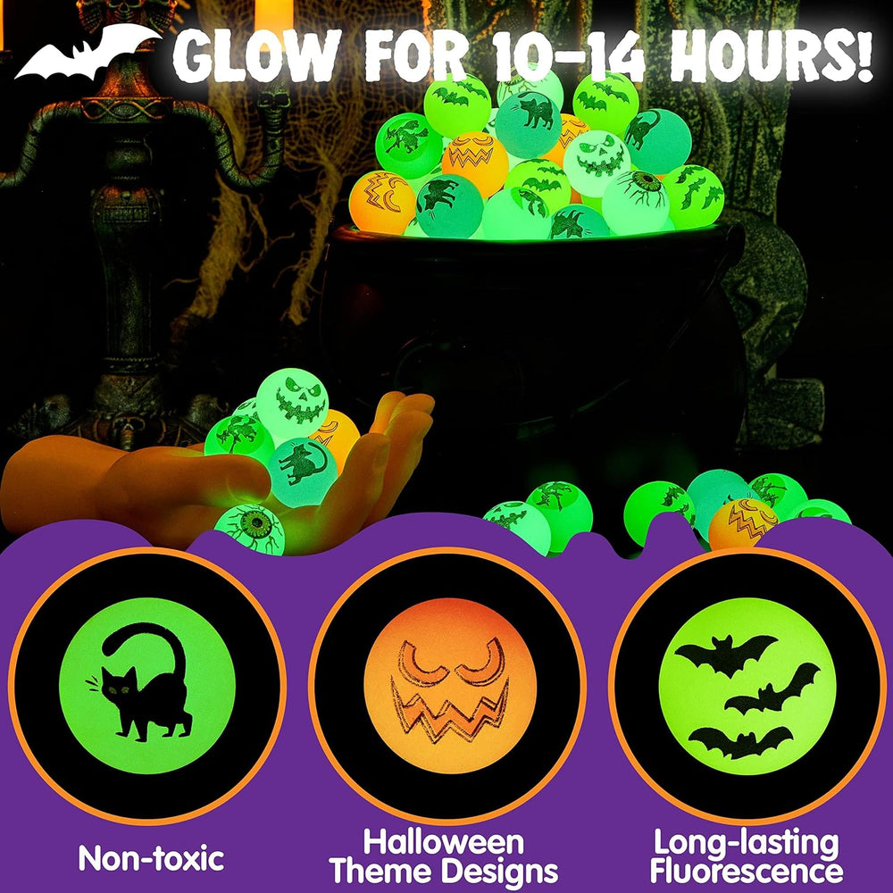 JOYIN 72 PCS Halloween Bouncy Balls, Glow in The Dark Bouncing Balls Eyeballs...