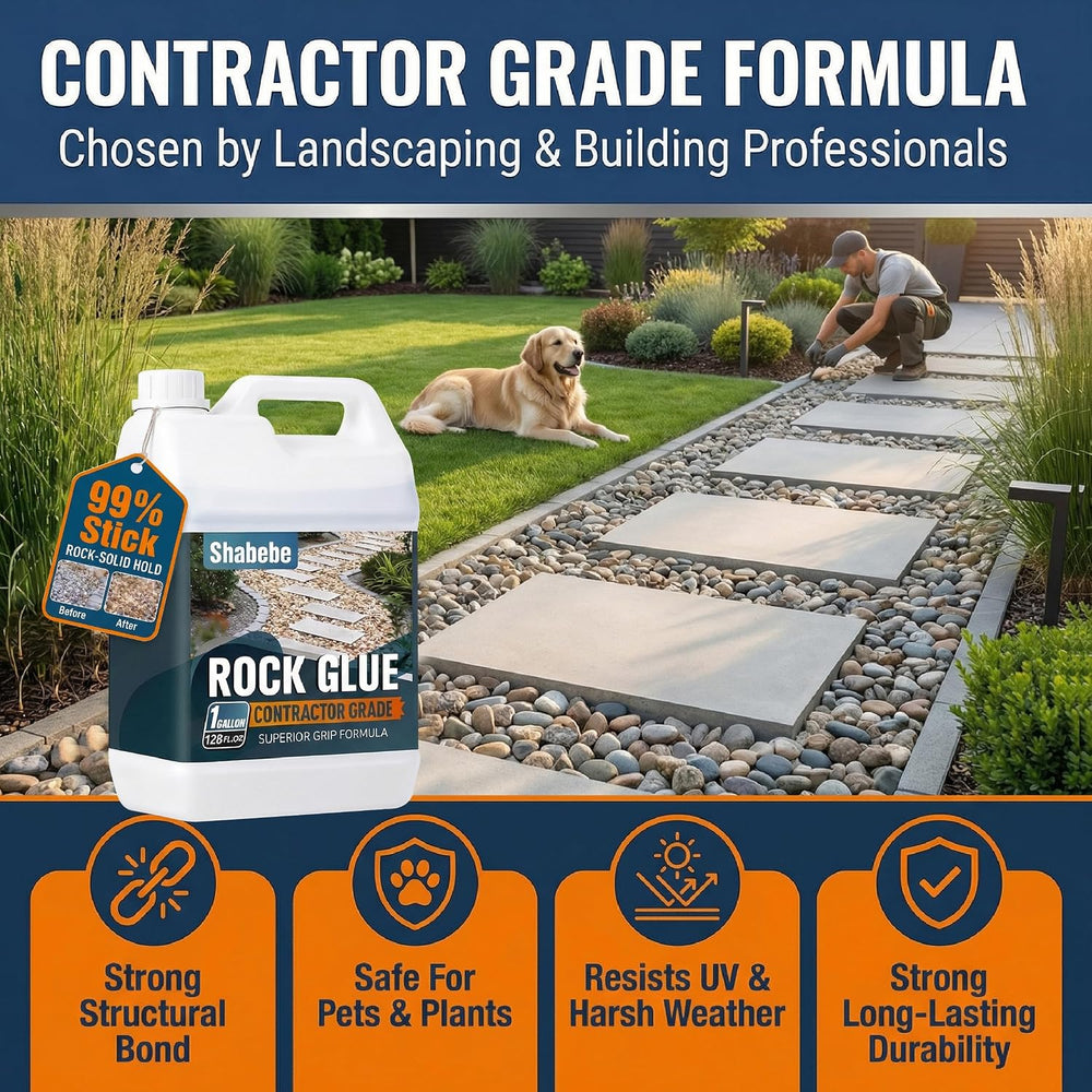 Rock Glue for Landscaping 1 Gallon - Contractor Grade Mulch & Gravel Bind...
