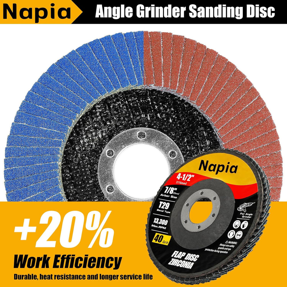 Flap Discs 4 1/2" for Angle Grinder Sanding-Disc - Napia 4 1/2 Flap Disc...
