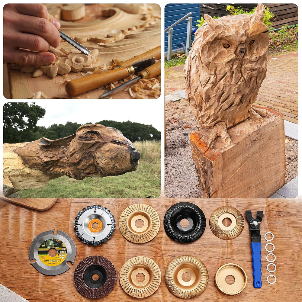 15 Pcs Wood Carving Disc Set, 4 1/2 Inch Grinding Wheels