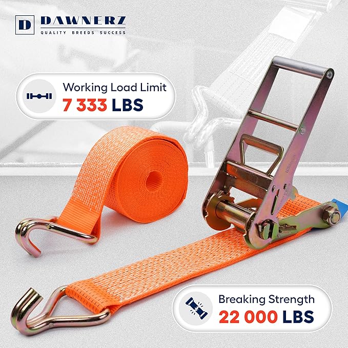 Ratchet Straps with Double J Hook 4 inch X 40 ft